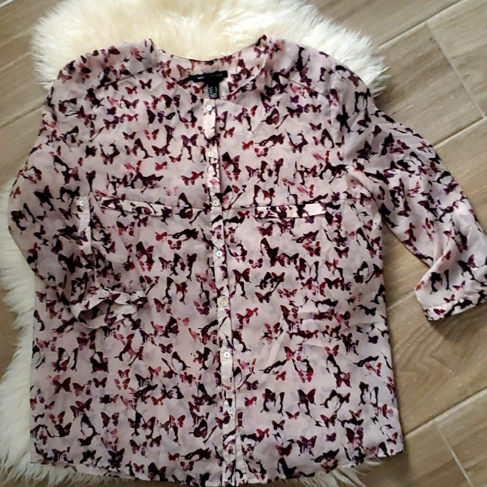 MNG (Mango) Sheer Blouse